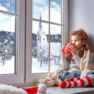 Pochoirs de flocons de neige de Noël, pochoirs de flocons de neige pour la <span class=keywords><strong>peinture</strong></span> <span class=keywords><strong>sur</strong></span> bois, la pulvérisation, le <span class=keywords><strong>verre</strong></span>, les murs, les portes, l'artisanat DIY - Product Image 3