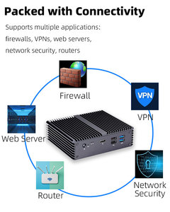 Qotom j4125 Quad Core q750g5 Intel I225 5 LAN Linux điện năng thấp Mini PC pfsense tường lửa - Product Image 6