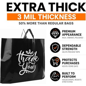 Camtoms Large Thank You <b>Bags</b> With Handles 19x15 Shopping <b>Bag</b> For <b>Small</b> Business And Boutiques 3 Mil Extra Thick Retail - Product Image 2