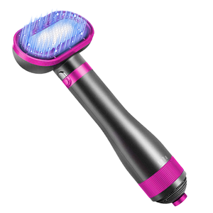 Sèche-<span class=keywords><strong>cheveux</strong></span> et brosse lissante 2-en-1 de luxe en plastique pour animaux de compagnie, température réglable pour petits chiens, alimentation par charge, utilisation facile - Product Image 1