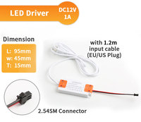 HCZLUX Alimentation à découpage LED ultra-mince pour armoire, 12V/24V DC, 1A/2A/3A/5A, entrée 100-240V, protection IP20