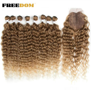 Extensiones de Cabello Sintético con Cierre, Ondulado al Agua, Doble Trama, para Cabello Rubio y Gris, 20 Pulgadas, Fibra de Alta Temperatura <span class=keywords><strong>DOKI</strong></span> - Product Image 1