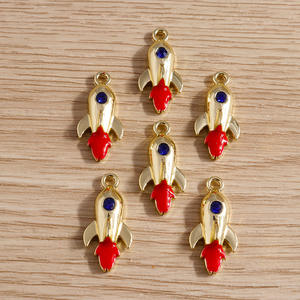 Weny, lot de 5 pièces : Personnage de dessin animé, tendance nationale, fusée incrustée de saphir artificiel, pendentif vaisseau spatial - Product Image 4