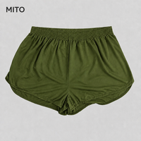 MITO Pantalones Cortos Deportivos Transpirables para Hombre, Modelo Ranger/Silkie, con Estampado de Mapa de Líneas de Contorno, Cintura Elástica y Aberturas Laterales