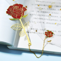 Marque-page en métal peint style chinois avec pompon en laiton, rétro, exquis, pour étudiants, cadeau raffiné, vente en gros