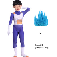 Disfraz de Vegeta al Mejor Precio, Trajes para Adultos y Niños, Carnaval, Anime, Cosplay, Disfraces para Fiestas, Cola, Peluca Azul, Disfraz de Año Nuevo