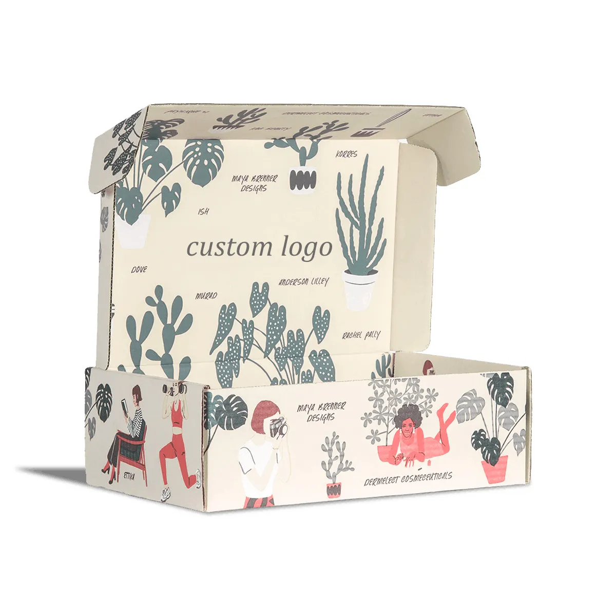 Papel de cartón corrugado con Logo personalizado, caja de embalaje grande, Eco E