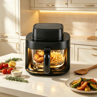 Friteuse à air carrée classique en acier inoxydable avec commande numérique sans huile