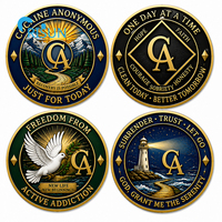 Porte-clés personnalisé avec jeton de sobriété, médaillon ou pièce de défi personnalisée pour l'Alcoolics Anonymous et la Cocaine Anonymous (CA)
