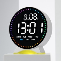 Jam Alarm LED Elektronik Baru Multi-Fungsi (Lampu Malam Jarum Detik Berjalan) Termometer Kalender Desain Minimalis Modern