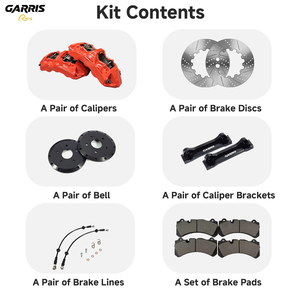 Kit d'étriers de frein moulés GT6 Racing à 6 pistons, vente en gros d'usine, avec disques de frein de 355/380/405 mm pour jantes 18/19/20 pouces, roue avant - Product Image 2