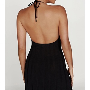 Vestidos Midi Negros Sexys de Moda con Escote en la Espalda para Mujer, al por Mayor, Personalizados, OEM, de Alta Calidad, Nueva Llegada - Product Image 5