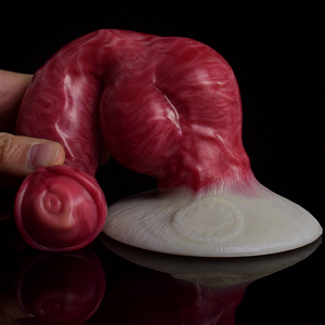 FAAK <span class=keywords><strong>2022</strong></span> Nouveau Dildo en Forme de Nœud de Chien Rouge Jouets Sexuels Anaux Vaginaux en Silicone Pénis Artificiel pour Débutants - Product Image 3