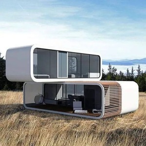 Capsule de camping préfabriquée en acier léger moderne, écologique, mobile, pour une séjour de luxe dans un cadre pittoresque - Product Image 1