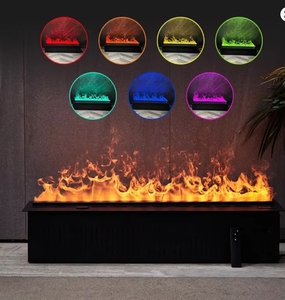 Chimenea Eléctrica Empotrable <span class=keywords><strong>con</strong></span> Control Remoto por Aplicación/WiFi, Llama LED <span class=keywords><strong>de</strong></span> Colores, Vapor <span class=keywords><strong>de</strong></span> Agua, Eficiencia Energética, para Garaje - Product Image 1