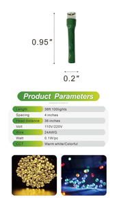 Led giáng sinh Cổ Tích chuỗi ánh sáng Vòng hoa 10m màu xanh lá cây dây nhựa IP65 cho trong nhà/ngoài trời nhà năm mới 2026 Cây giáng sinh - Product Image 2