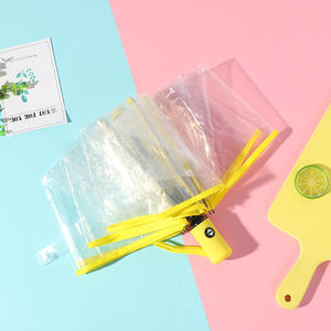 LS thiết kế hiện đại PoE trong suốt gấp ô phong cách Nhật Bản rõ ràng dẫn ô với bảng điều khiển ren và khung kim loại cho mưa - Product Image 2