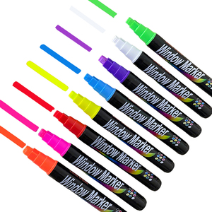GREEN SPRING Set di 12 <span class=keywords><strong>Pennarelli</strong></span> a Gesso Liquido a 8 Colori, Cancellabili a Secco e a Umido, Personalizzabili, Non Tossici, con Punta in Feltro Jumbo e Pennello Piatto da 6mm - Product Image 3