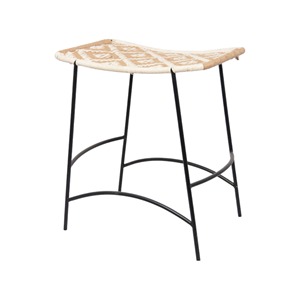 Modern Handmade Woven Seat <b>Stool</b> Wood Rattan Metal Frame <b>Dining</b> Hotels Malls Custom Outdoor Furniture Direct Manufacturer - Product Image 1
