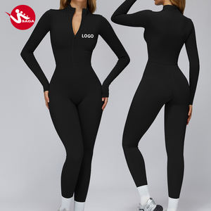 Warmer Fleece-Einteiler mit Langen Ärmeln für Damen Fitnessstudio Laufen Fitness Yoga Sport Jumpsuit für Frauen - Product Image 2