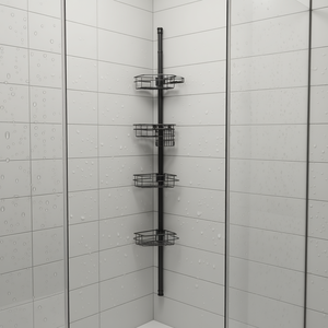 Étagère d'angle de douche 42 à 114 pouces, 4 niveaux, en acier inoxydable, résistante à la rouille, à fixation murale, pour salle de bain - Product Image 2