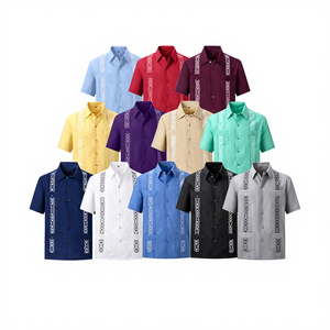 <span class=keywords><strong>Chemise</strong></span> à manches courtes pour <span class=keywords><strong>homme</strong></span>, quatre poches, boutonnée, anti-rides, lavable en machine, style européen américain Guaya Bella, vente directe - Product Image 1