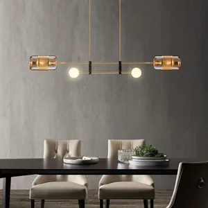 고품질 호화스러운 새로운 램프 모양 호박색 전등갓 식당 테이블 샹들리에 빛