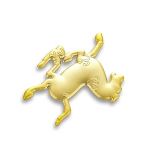 High Quality Gold Color Horse Shape Sand Bottom Embossed Logo Scutcheon - Product Image 5
