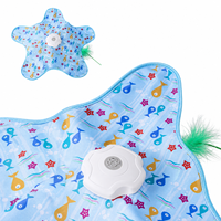 Tapis de jeu interactif en plastique imprimé en forme d'étoile pour chat, avec plumes, pour le jeu autonome des chats - Vente en gros