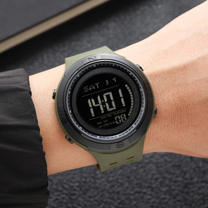 Skmei <b>Digital</b> Sports Watch 50m Waterproof Dual Time Alarm Luminous Men's Wristwatch Blue Tpu Strap - Product Image 3