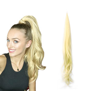 Style populaire Flexible Wrap Around Ponytail avec vague extrémités bouclées magique tresse noire extension <span class=keywords><strong>de</strong></span> <span class=keywords><strong>queue</strong></span> <span class=keywords><strong>de</strong></span> <span class=keywords><strong>cheval</strong></span> longue jolis cheveux pour les femmes - Product Image 1