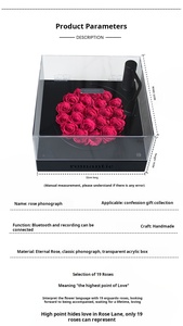 กล่องดนตรีวินเทจ D124 พร้อมดอกไม้ประดับ กล่องลำโพงรูปทรงกราโมโฟน ของขวัญสุดสร้างสรรค์สำหรับคู่รักในเทศกาลต่างๆ - Product Image 5