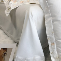 Parure de lit de luxe en coton brodé à motif floral, vente en gros d'usine, comprenant draps et housses de couette