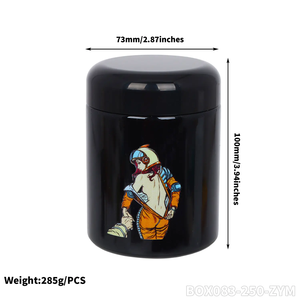 Tarro de Metal Negro Personalizado con Logotipo, 250 ml, Redondo, Hermético, para Tabaco, con Diseño de Astronauta, Accesorio para Fumar - Product Image 2