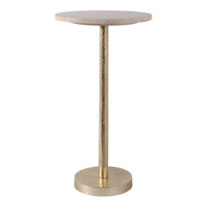 Tavolino Moderno Rotondo in Marmo, Elegante Tavolino Laterale per Comodino o Soggiorno - Product Image 3