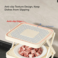 Étagère de préparation pliable à 3 niveaux pour cuisine, plateau à épices de comptoir, station pour casseroles, organisateur alimentaire durable et peu encombrant
