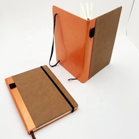 Carnet de notes Moleskine de type A5 en cuir PU, couverture orange-brun, logo personnalisé, cadeau d'entreprise, bloc-notes