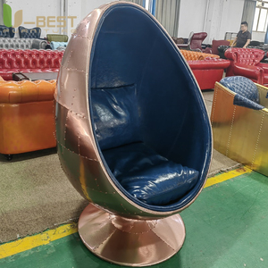 U-best Modern Aluminum Aviator Egg <strong>Pod</strong> <strong>Chair</strong> with Leather for Bar Lounge Interiors Handcrafted Swivel <strong>Chair</strong> - Product Image 4