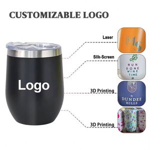 Gobelets à vin isothermes en acier inoxydable en gros - Tasse de voyage à double paroi avec couvercle pour le camping, la plage et les activités de plein air - Product Image 2