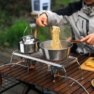 Soporte para Estufa de Acero Inoxidable para Exteriores, 40 cm, Soporte Portátil para Quemador de Gas, Parrilla Plegable, Accesorio para Cocinar Barbacoa - Product Image 5