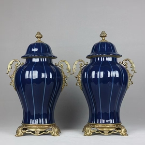 Jingdezhen ufficiale forno blu High end antico palazzo in porcellana vaso ornamento asta reale in ceramica - Product Image 3