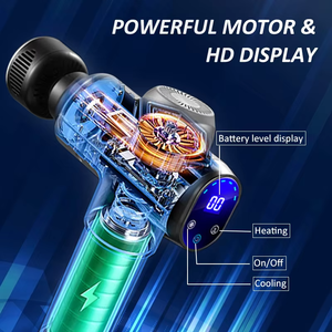 Pistola de Masaje YMT Pro Sport con Calor y Frío, Motor sin Escobillas de 6 Velocidades, Batería de 2000 mAh, Vibración de Tejido Profundo, Percusión y Temporizador - Product Image 3