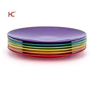Classic Elegant Unbreakable Melamine Dinner Plate Timeless Plate Dish Design with Factory-Direct Colorful Printed on Plastic