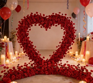 Composizione Floreale Artificiale Personalizzata a Forma <span class=keywords><strong>di</strong></span> Arco con Rose <span class=keywords><strong>di</strong></span> Seta Fatte a Mano per Matrimoni, Capodanno, Eventi e Decorazioni <span class=keywords><strong>di</strong></span> Sfondo per Feste - Product Image 1