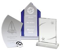 Hypercrafts Cadeau souvenir de haute qualité Trophée en verre de cristal personnalisé avec trophée en verre étoile en métal Awards