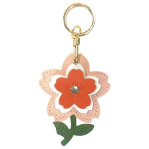 Llavero de cuero PU con diseño de flor de cerezo Sakura, colgante para estuche, bolso, tarjetero, regalo - Product Image 4