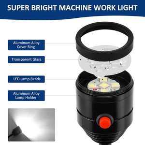 Lampe de travail magnétique: lampe de machine à <span class=keywords><strong>LED</strong></span> avec col de cygne flexible et base magnétique, lampe d'atelier pour tour, établi - Product Image 4