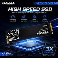 قرص صلب داخلي PUSKILL Fast M.2 NVMe PCIe 3.0 SSD لترقية أجهزة الكمبيوتر المحمولة والمكتبية بسعات 512 جيجابايت و1 تيرابايت و2 تيرابايت بتقنية TLC