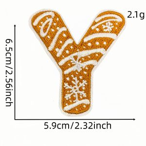 Parches de Tela Bordados con Dibujos Animados Navideños, 26 <span class=keywords><strong>Letras</strong></span> Decorativas, Adhesivos Termoadhesivos, Bordado Computarizado con Pegamento Termofusible - Product Image 6