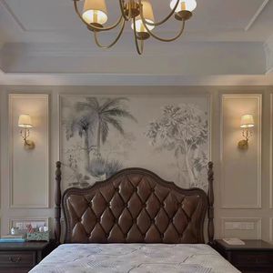 Papier peint en soie de luxe léger, motifs <span class=keywords><strong>jungle</strong></span> tropicale <span class=keywords><strong>noir</strong></span> <span class=keywords><strong>et</strong></span> <span class=keywords><strong>blanc</strong></span> à la française, imperméable pour hôtels, restaurants, gîtes - Product Image 1
